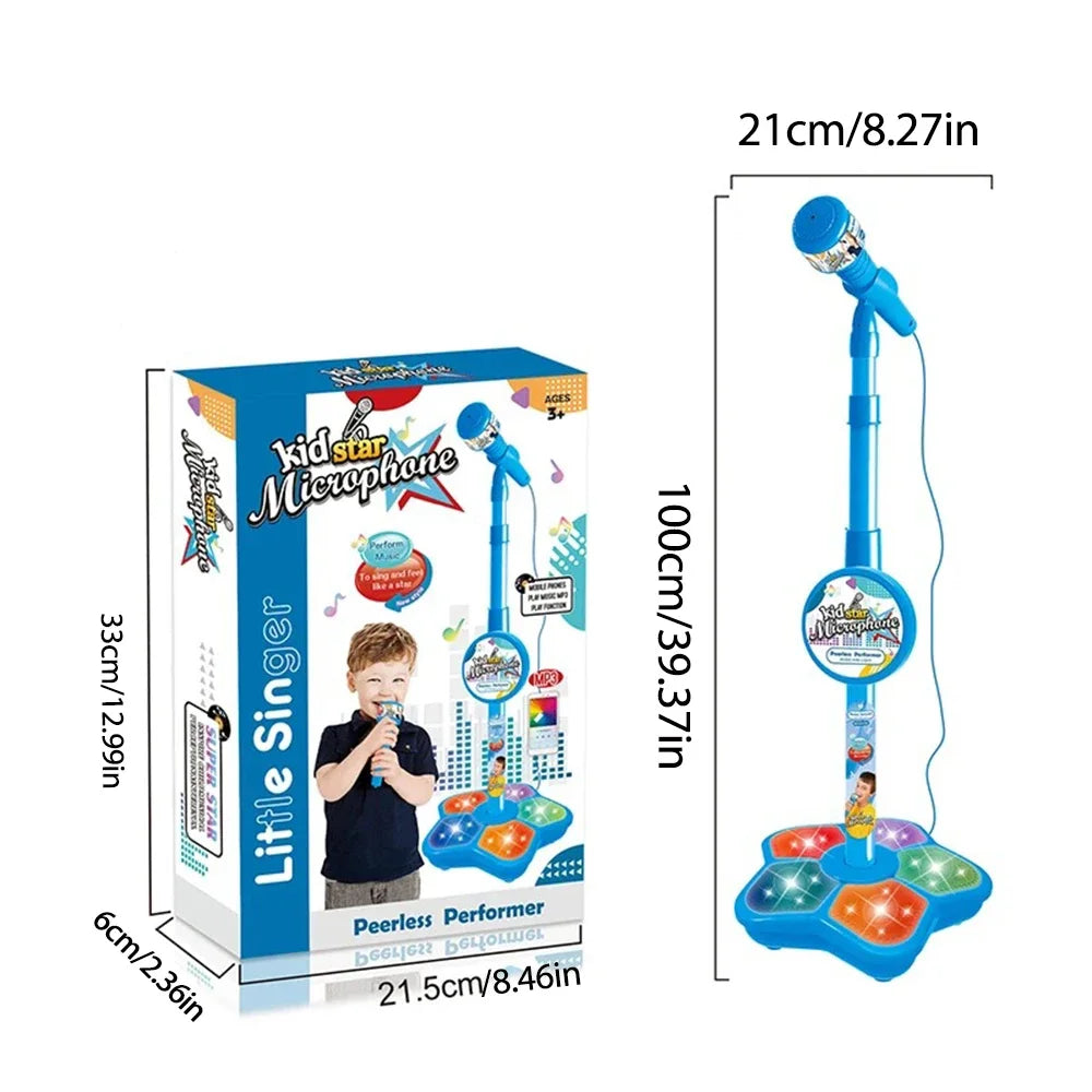 Kids Microphone Toy with Stand Karaoke Song Music Instrument
