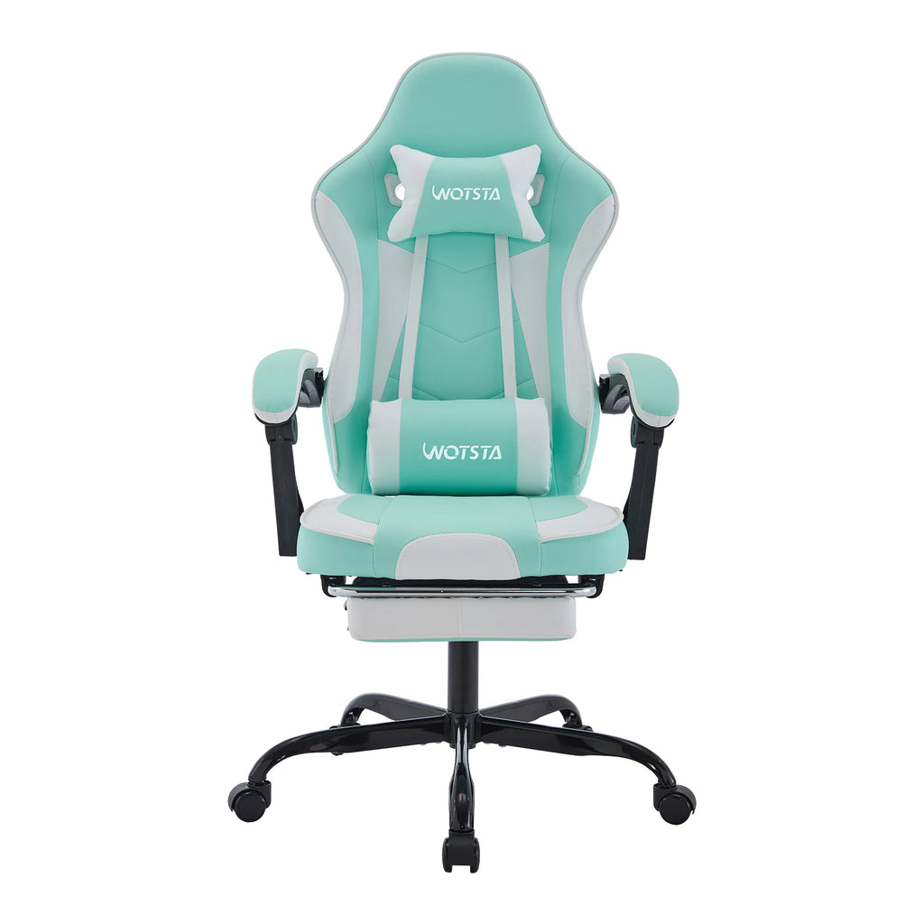 WOTSTA Gaming Chair with Footrest Gamer Chairs Ergonomic with Lumbar Cushion Headrest Chair Height Adjustable Computer Chair