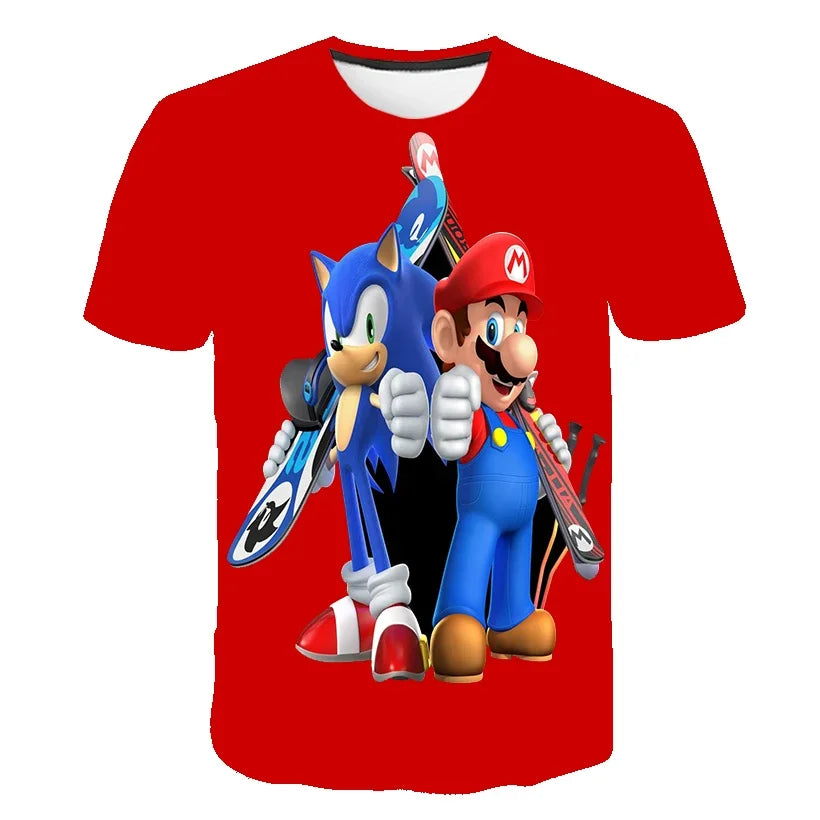 Boys 3D Printing Clothes New Cartoon T shirt Kids Clothing Boys Girls Cartoon Game Boy Summer Children T-shirt Tops