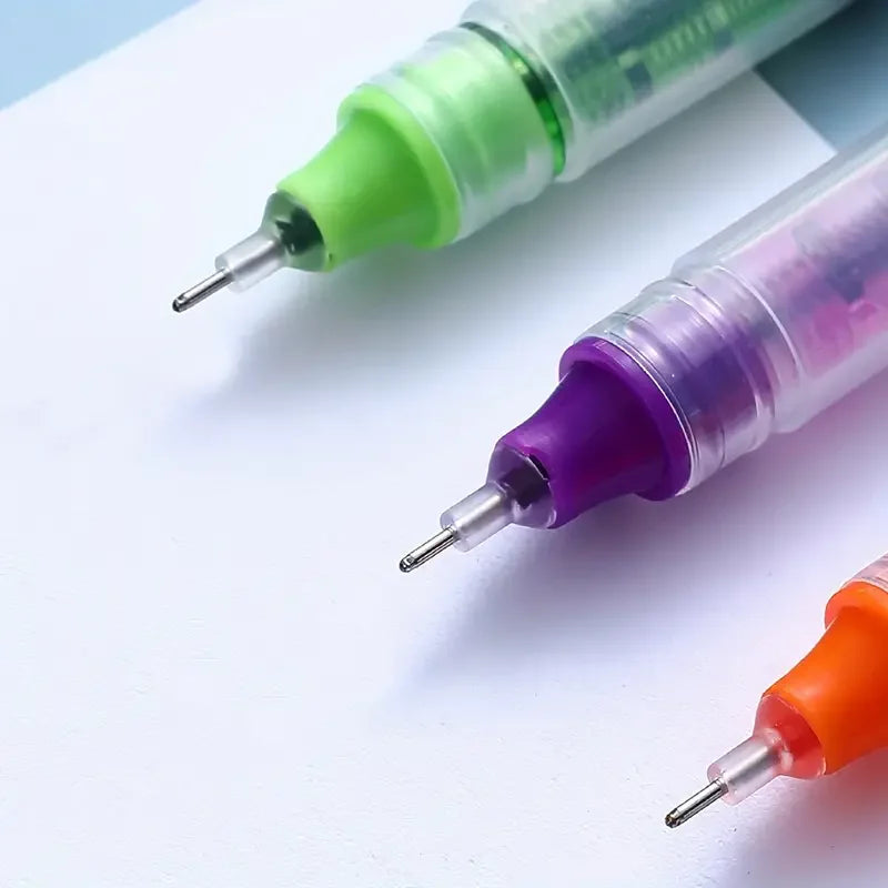 12pcs/Pack Of Quick-Drying Color Neutral Ballpoint Pens