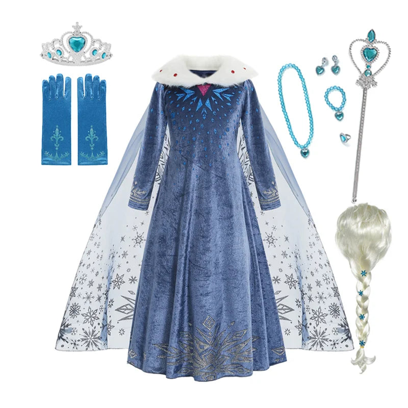 Elsa Dress for Girl Princess Birthday Party Winter Costume