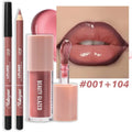 2pcs Waterproof Long-Lasting Matte Lip Makeup Set - Lip Liner & Glaze Combo with Pencil Texture