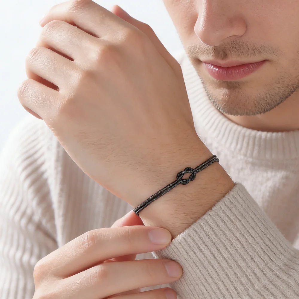 Skyrim Double Snake Chain Love Knot Bracelet Stainless Steel Gold Color Adjustable Bracelets Women Men Couple Minimalist Jewelry