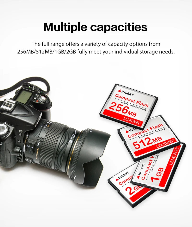 CF Card 64GB 32GB Compact Flash Card 16GB 8GB Storage Card 4GB 2GB 1GB 512MB 256MB Compactflash Memory Card CF Card For Camera