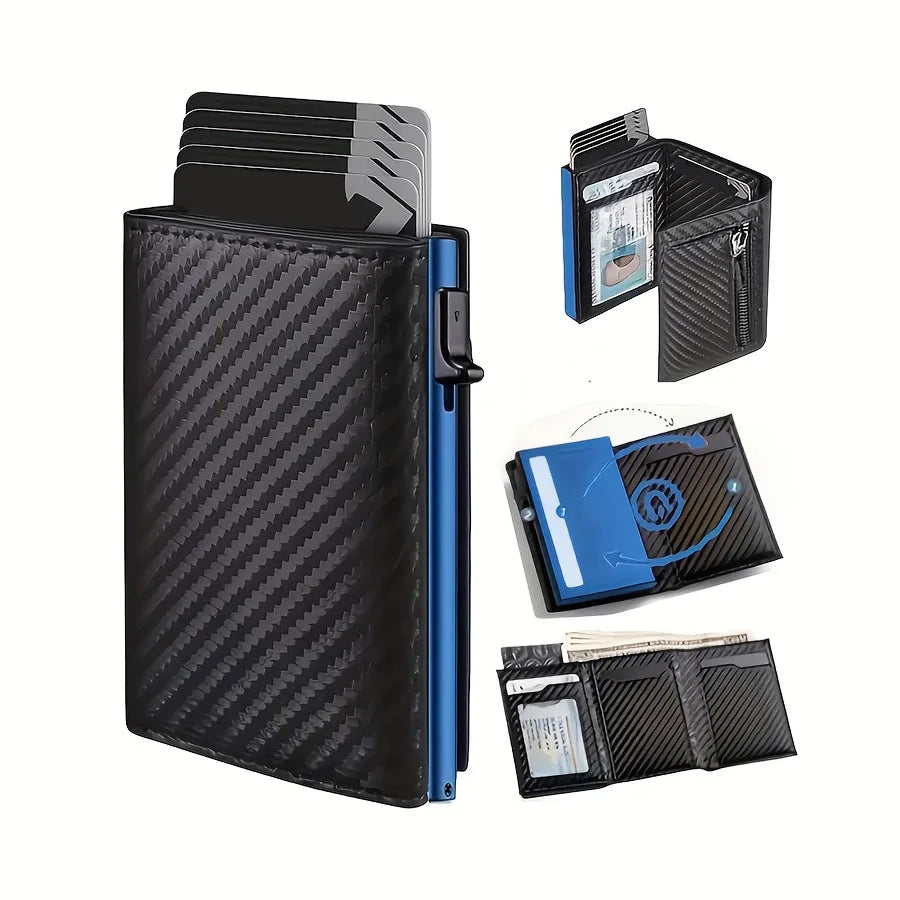 Automatic Pop Up Wallet RFID Blocking Multicolor