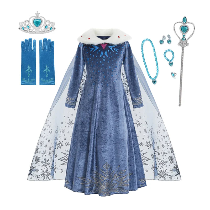 Elsa Dress for Girl Princess Birthday Party Winter Costume