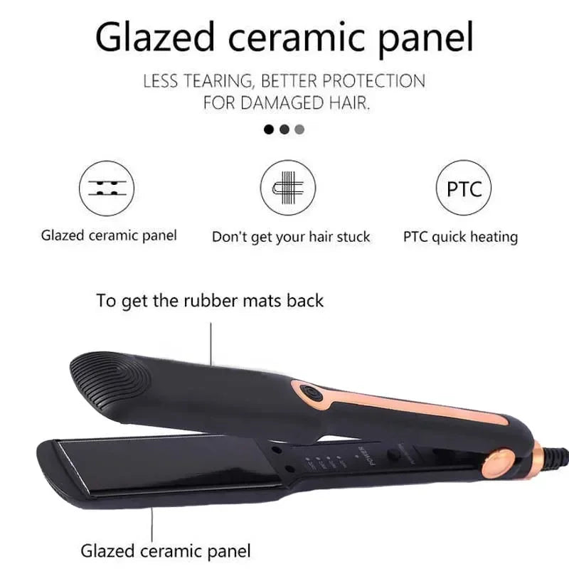 Tinsol 2-in-1 Hair Straightener Curling Iron Ceramic Plate Negative Ion