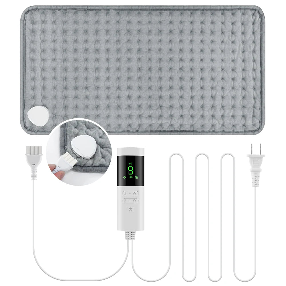 Electric Heating Pad for Back Neck Shoulder Home Office Washable Winter Warm Blanket Timed 9 Heat Levels Temperature Control