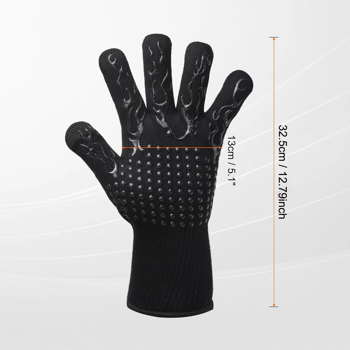 BBQ Gloves 1472℉ Heat Resistant Oven Gloves Silicone Non-Slip