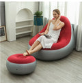 PVC Flocking Inflatable Lazy Sofa, Foldable Portable Air Lounge