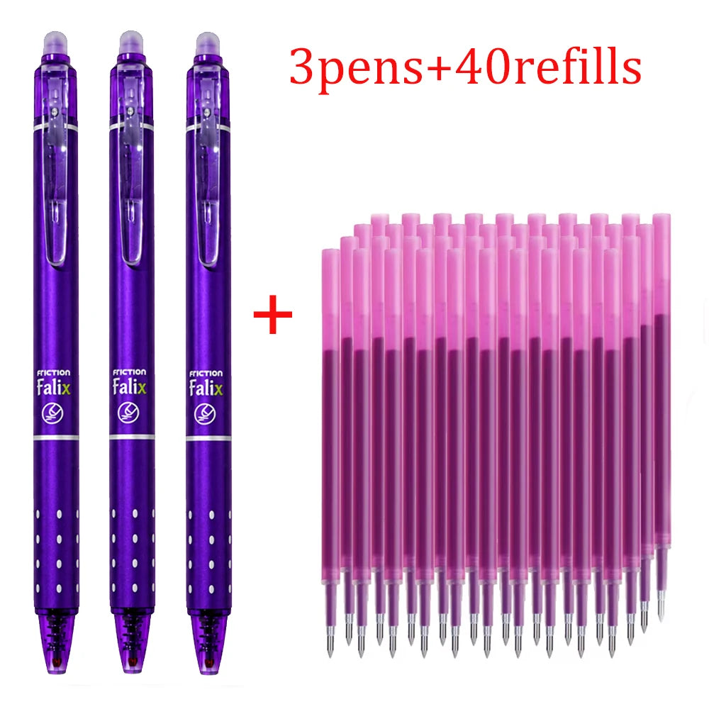 0.5mm Retractable Erasable Gel Pen with 40Pen