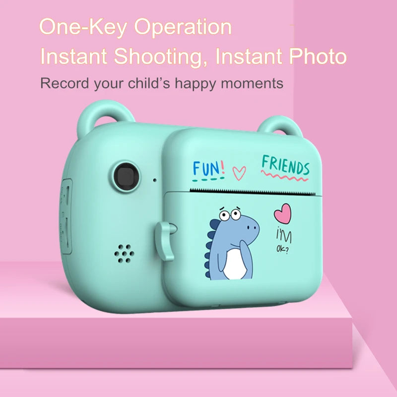 Kids Digital Camera Dual Instant Printing Wireless Inkless Photo Camera for Children