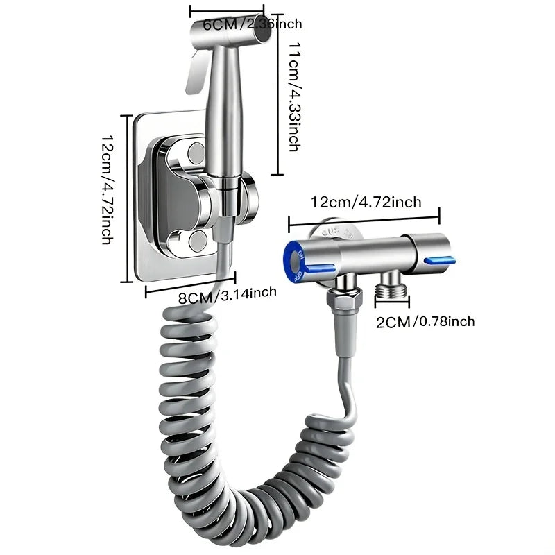 Handheld Bidet Sprayer Set Stainless Steel Spray Gun Shower