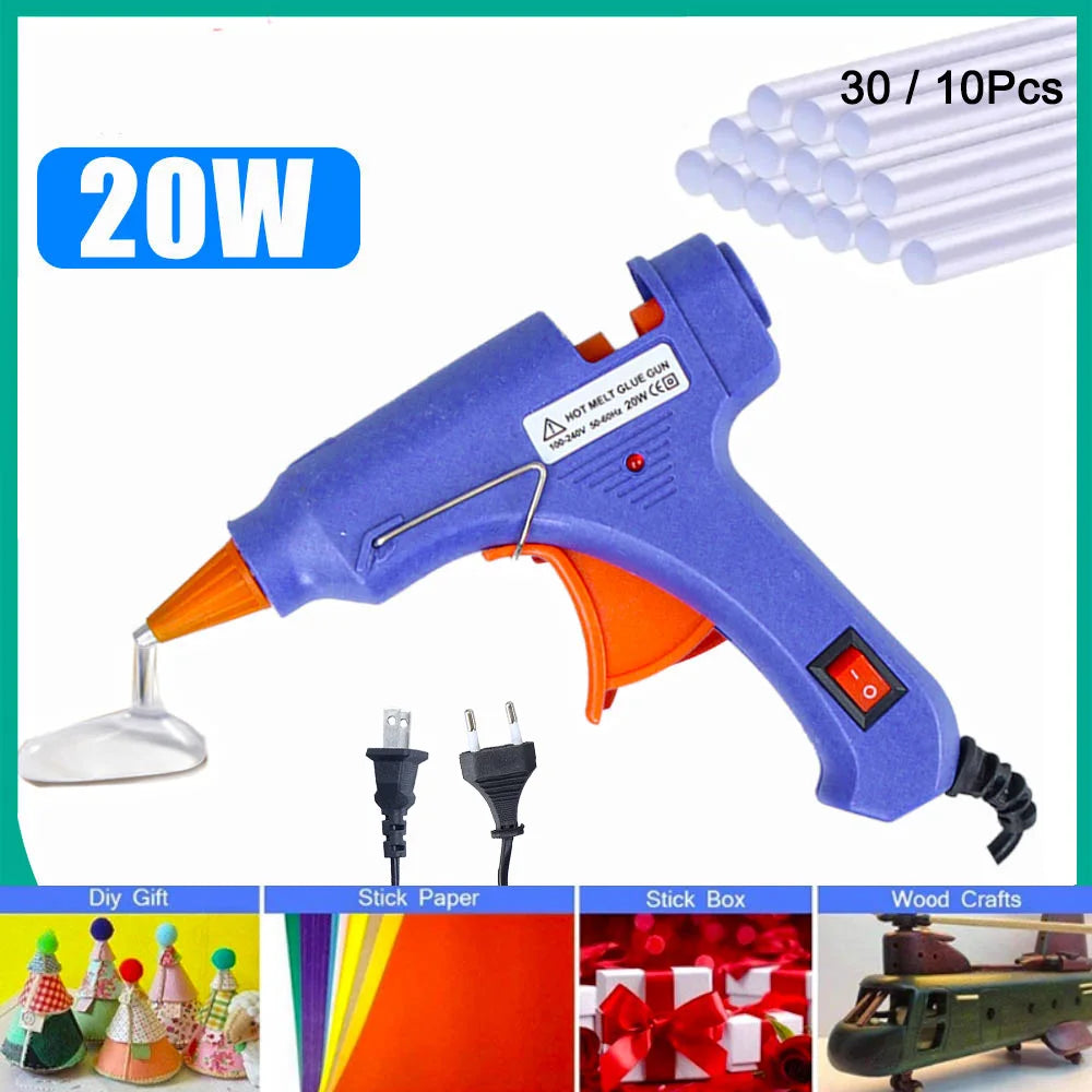 Hot Melt Glue Gun DIY Household, Mini Hot Glue Gun, 20W Electric Repair Tools Use 7mm Glue Stick, For Home Repairs