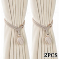 2pcs Pearl Curtain Tiebacks, Curtain Pearl Tiebacks, Decorative Fixings, Rope Curtain Tiebacks No Punch Adjustable Pull-outs