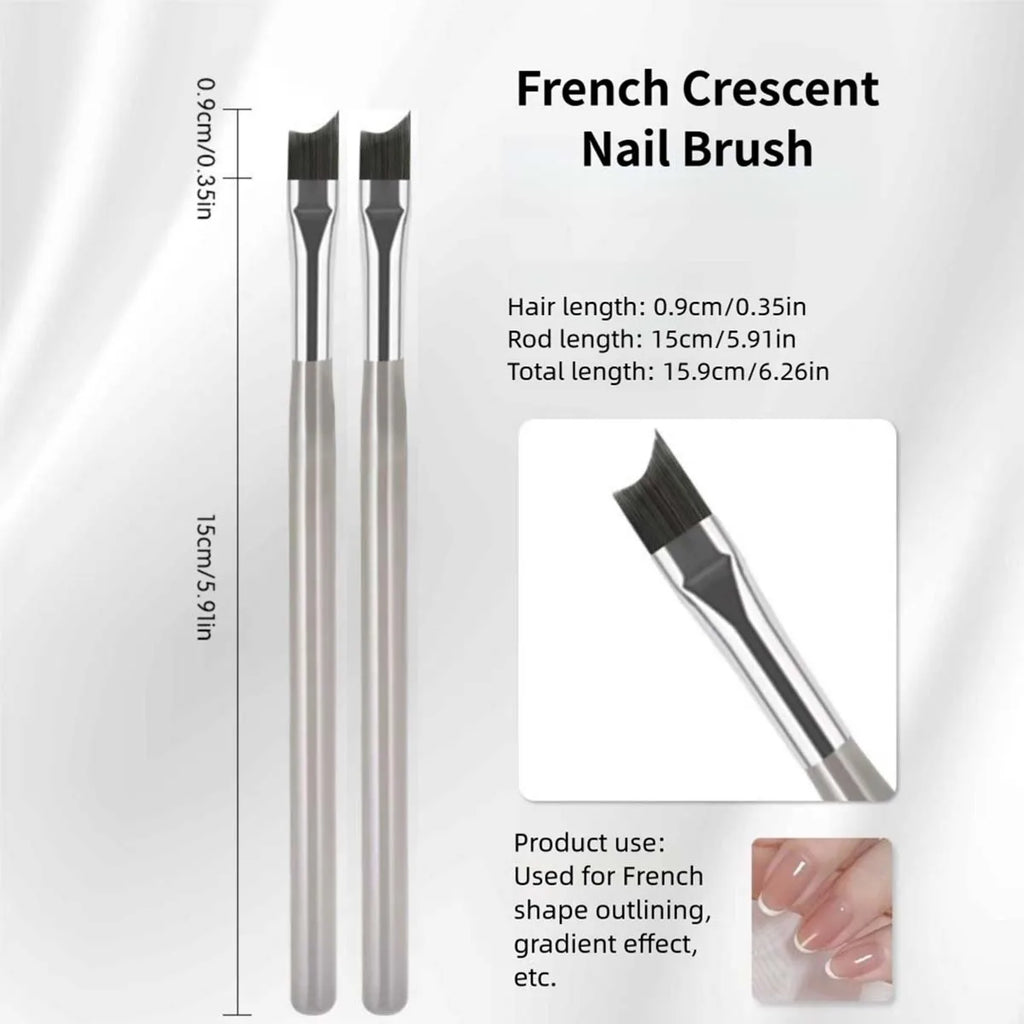 1/5Pcs Professional French Nail Art Brushes Set Half Moon Shape Nail Brush UV Gel Acrylic Painting DIY Manicure Tool