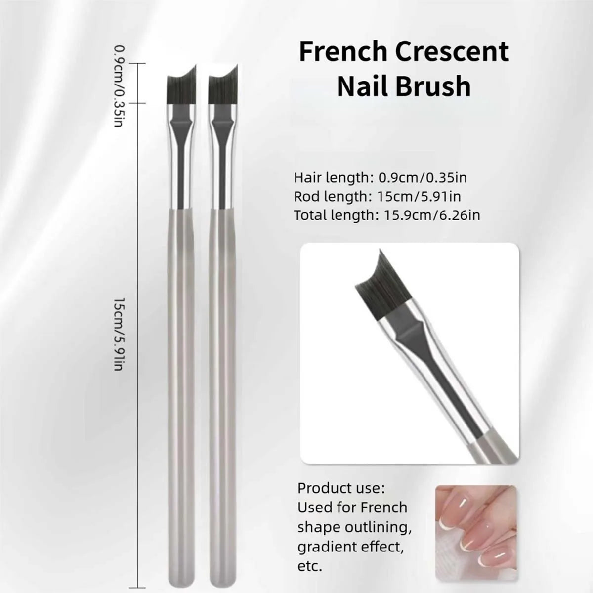 1/5Pcs Professional French Nail Art Brushes Set Half Moon Shape Nail Brush UV Gel Acrylic Painting DIY Manicure Tool