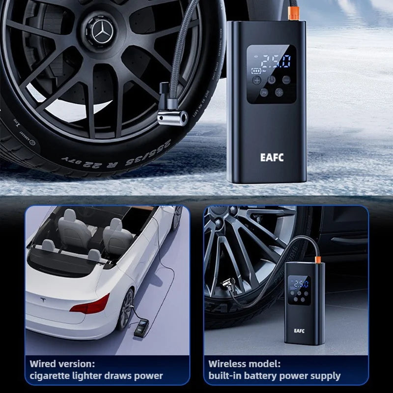 Wireless Car Air Pump 150PSI Electric Tire Inflator Portable
