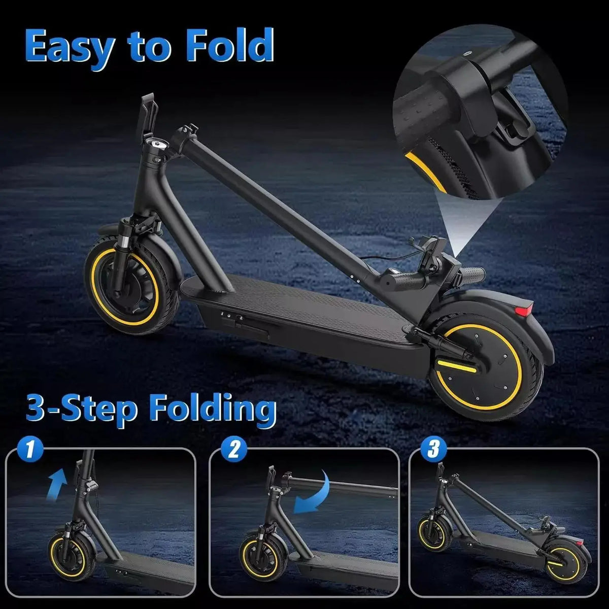 LADPED LPMAX 10" tires Folding Electric Scooter 22MPH Max Speed 500W 14.5AH 28Miles Long Range