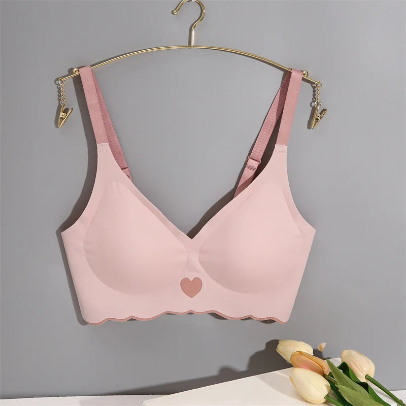 Women Sexy Bras Cute  3/4 Cup Seamless Bralette Women's Solid Color