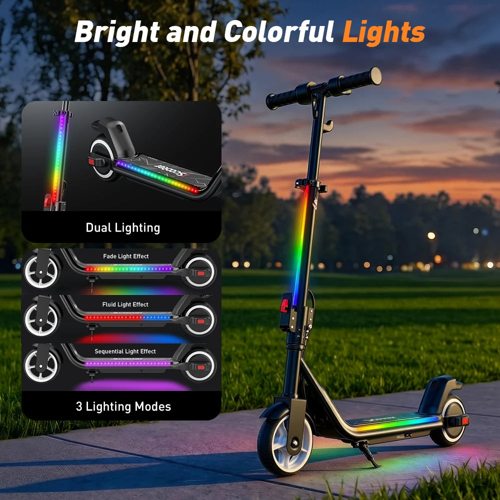 iScooter iK3Max Kids Electric Scooter 200W 4.5Ah Scooter 13KM Range Foldable Scooter 6.5 inch Tire Bluetooth Connection Scooter