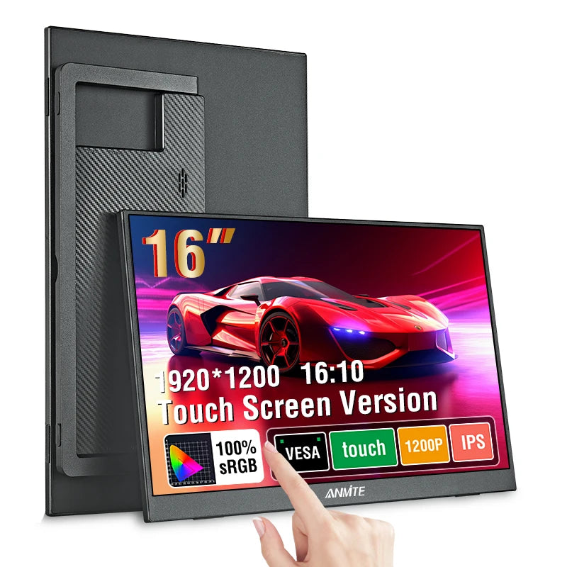Anmite 16 Inch Portable Touch Monitor Non-touch Optional 1200P 1920*1200 HDR