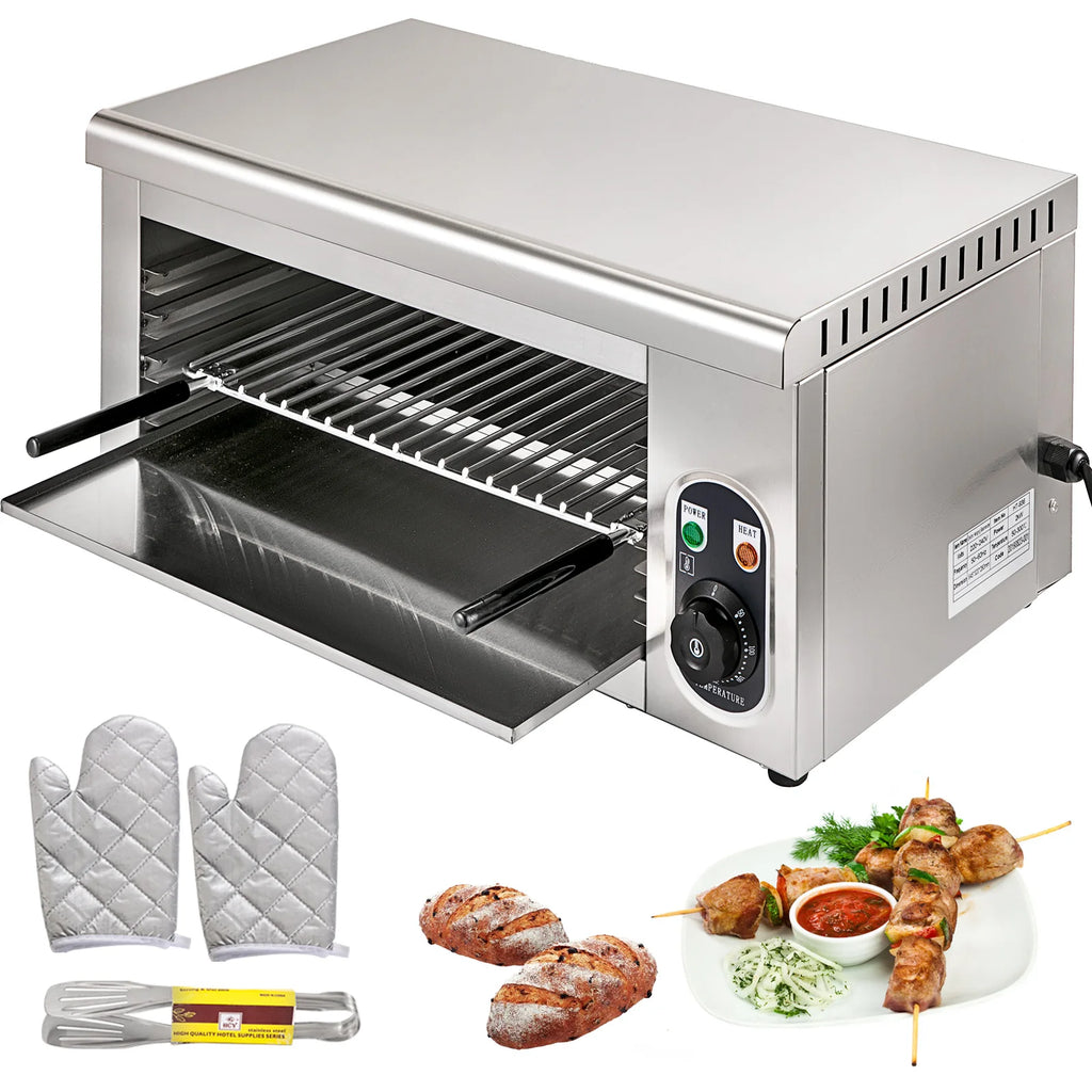 SucceBuy Electric Salamander Oven Adjustable Grid Kitchen Appliance Stainless Steel  Broiler for Pizza Roast Chicken Commercial