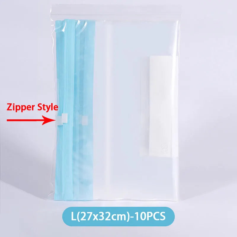 Reusable Zipper Bag Stand Up Zip Shut Plastic Freezer Bag Fruit Vegetable Ziplock Kitchen Food Storage Organizer Pouch