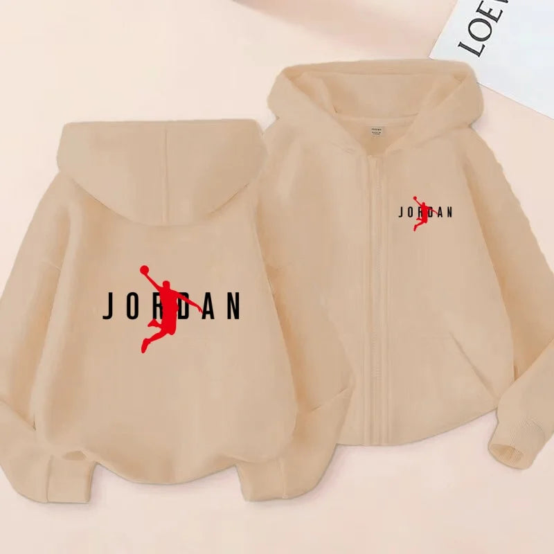kids Autumn Winter Sweatshirt Basketball Charming Clothing Zipper Style Hoodie Girl Boy