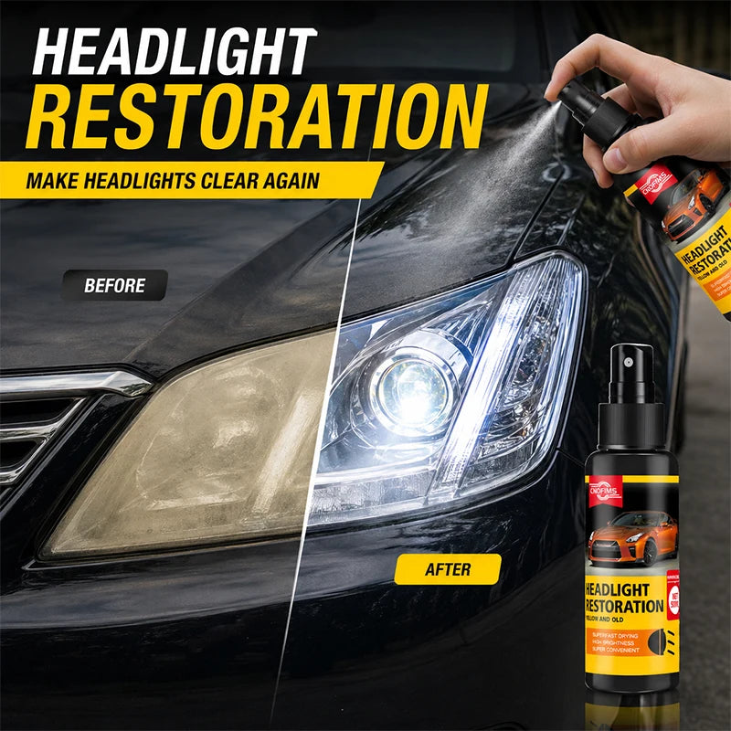 Car Headlight Restoration Spray, Yellowing and Oxidation Remover