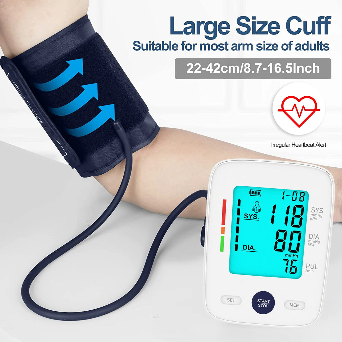 Kingclinic Portable 240 Sets Memories Sphygmomanometer