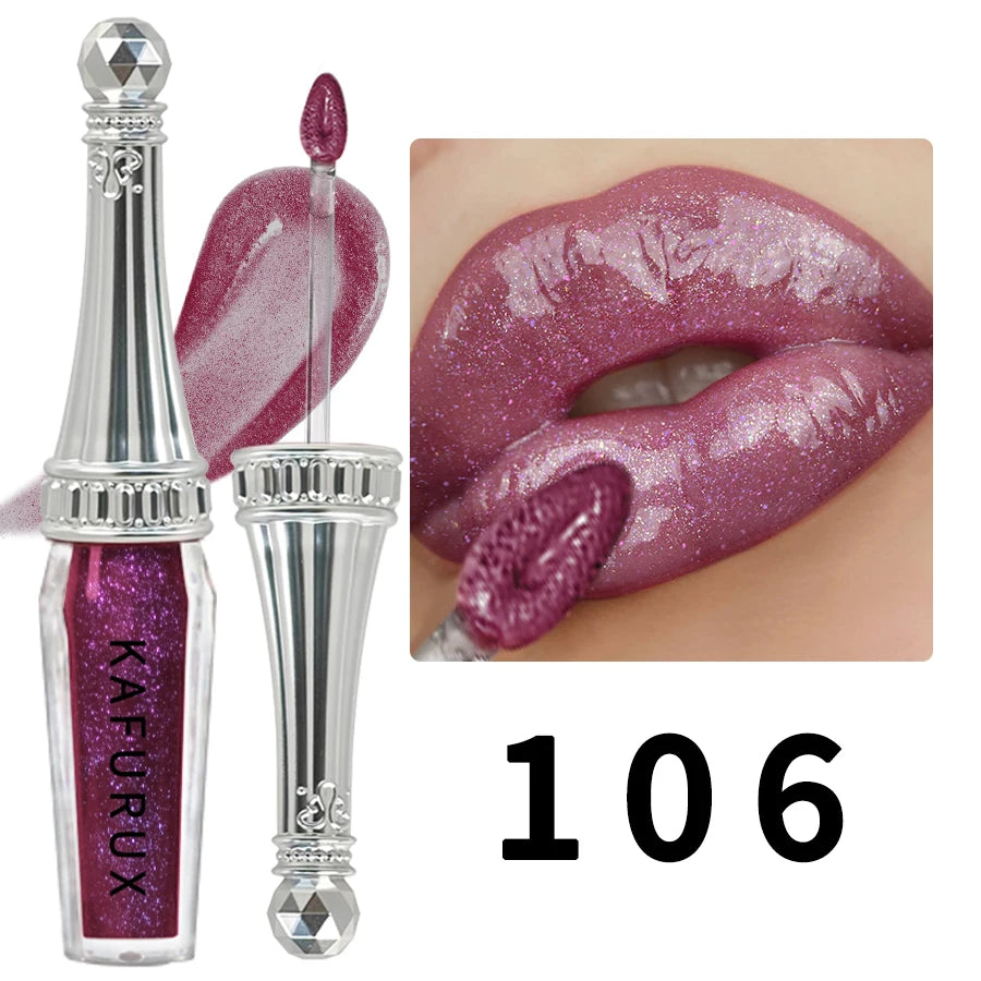 6 Colors Glitter Liquid Lipsticks Shimmer Shiny Lipgloss Pearlescent