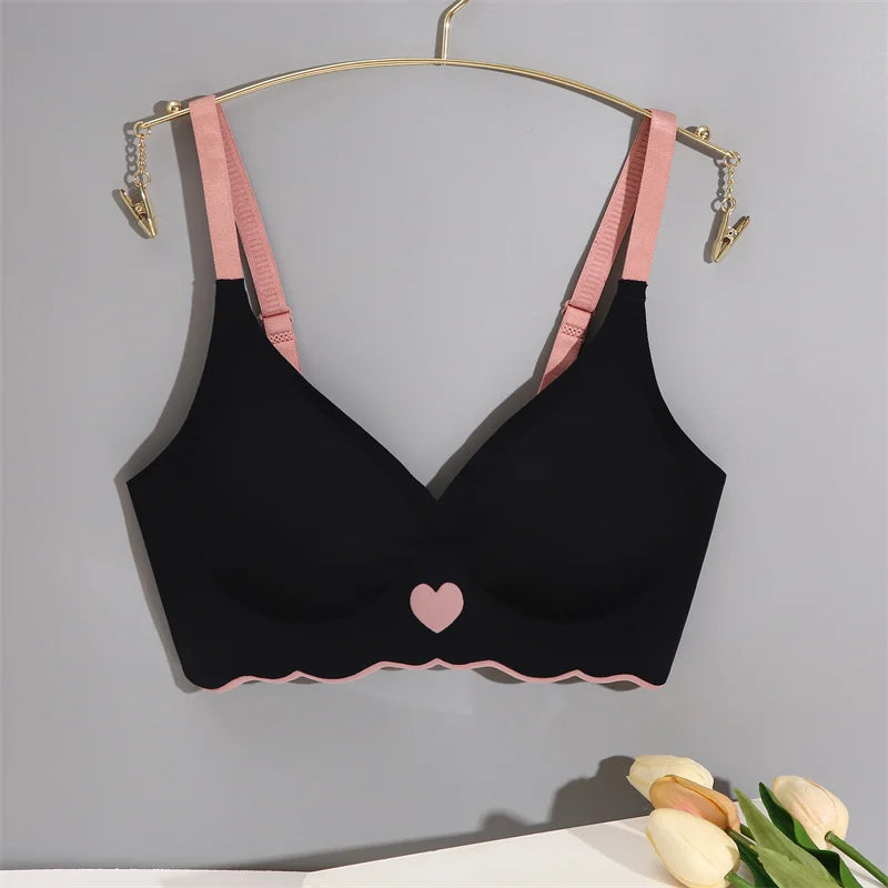Women Sexy Bras Cute  3/4 Cup Seamless Bralette Women's Solid Color