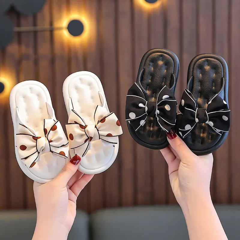 Summer Children's Slippers Girls Princess Bow Non-slip Soft Sole Slippers