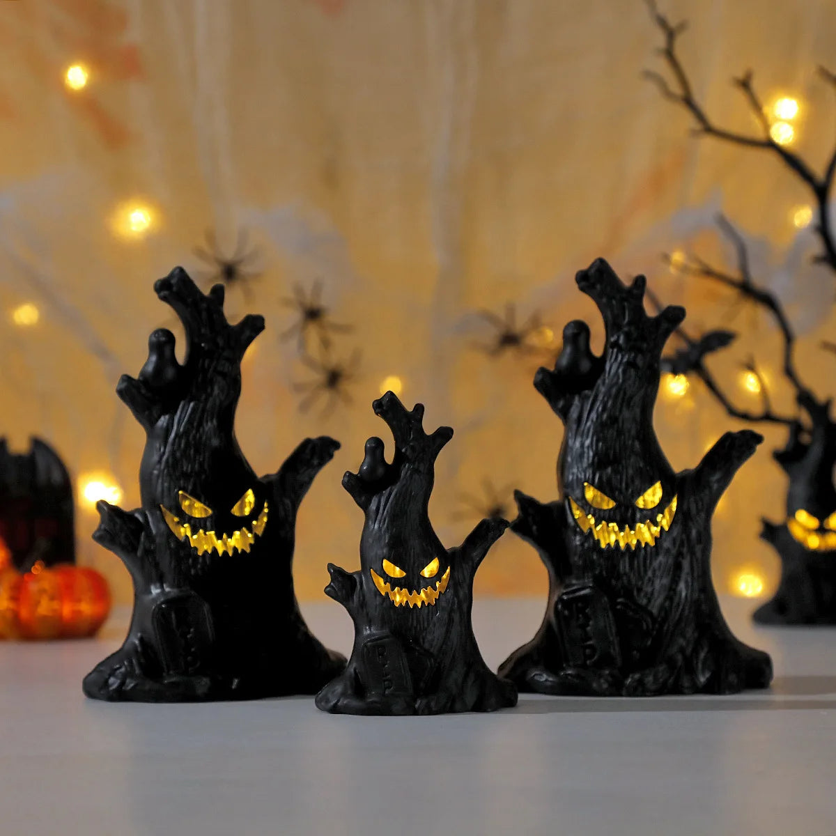 Light Up Halloween Tree Decoration Creepy Tree Figurine