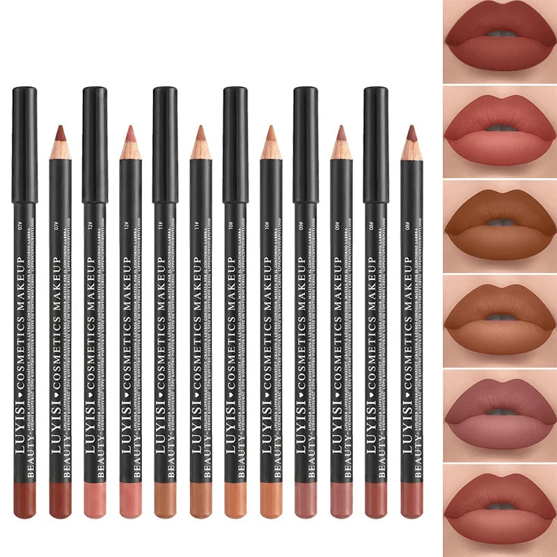 4 Pcs Matte Lip Liner Pencil Set, Waterproof Long Lasting Smudge Proof Lip Liners