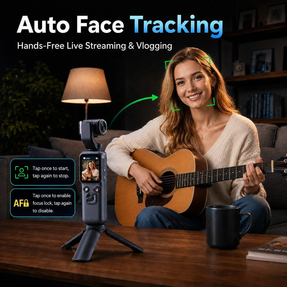4K Pocket Vlogging Camera, With 64GB Memory Card, 75MP Digital Camera