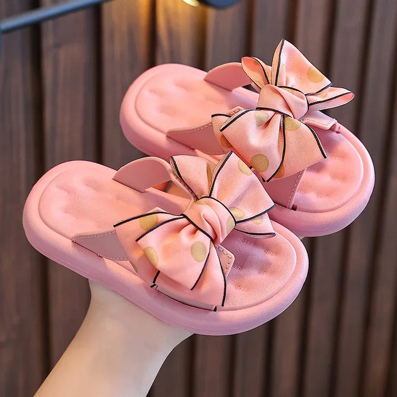 Summer Children's Slippers Girls Princess Bow Non-slip Soft Sole Slippers
