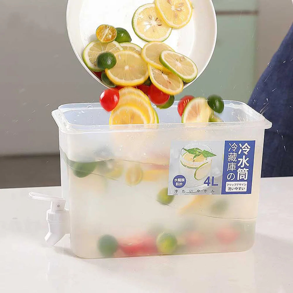 3.5/4/10L Large Capacity Cold Water Pitcher Kettle with Faucet in Refrigerator Iced Beverage Dispenser Refrigerator and Spigot