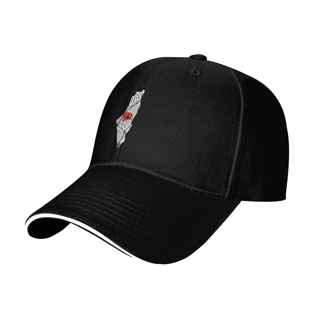 Palestine Map Keffiyeh and Poppy Baseball Cap