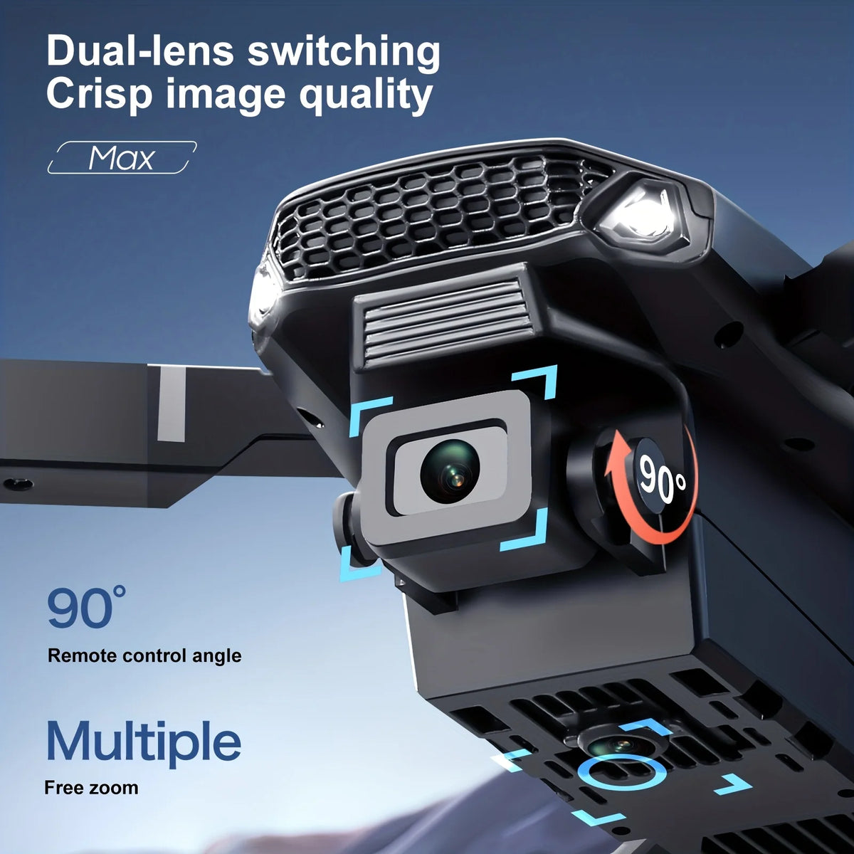 The 2026 Upgraded E88PRO MAX Foldable Drone Features Dual Cameras, Extra Batteries, an 8K Screen for Remote Control
