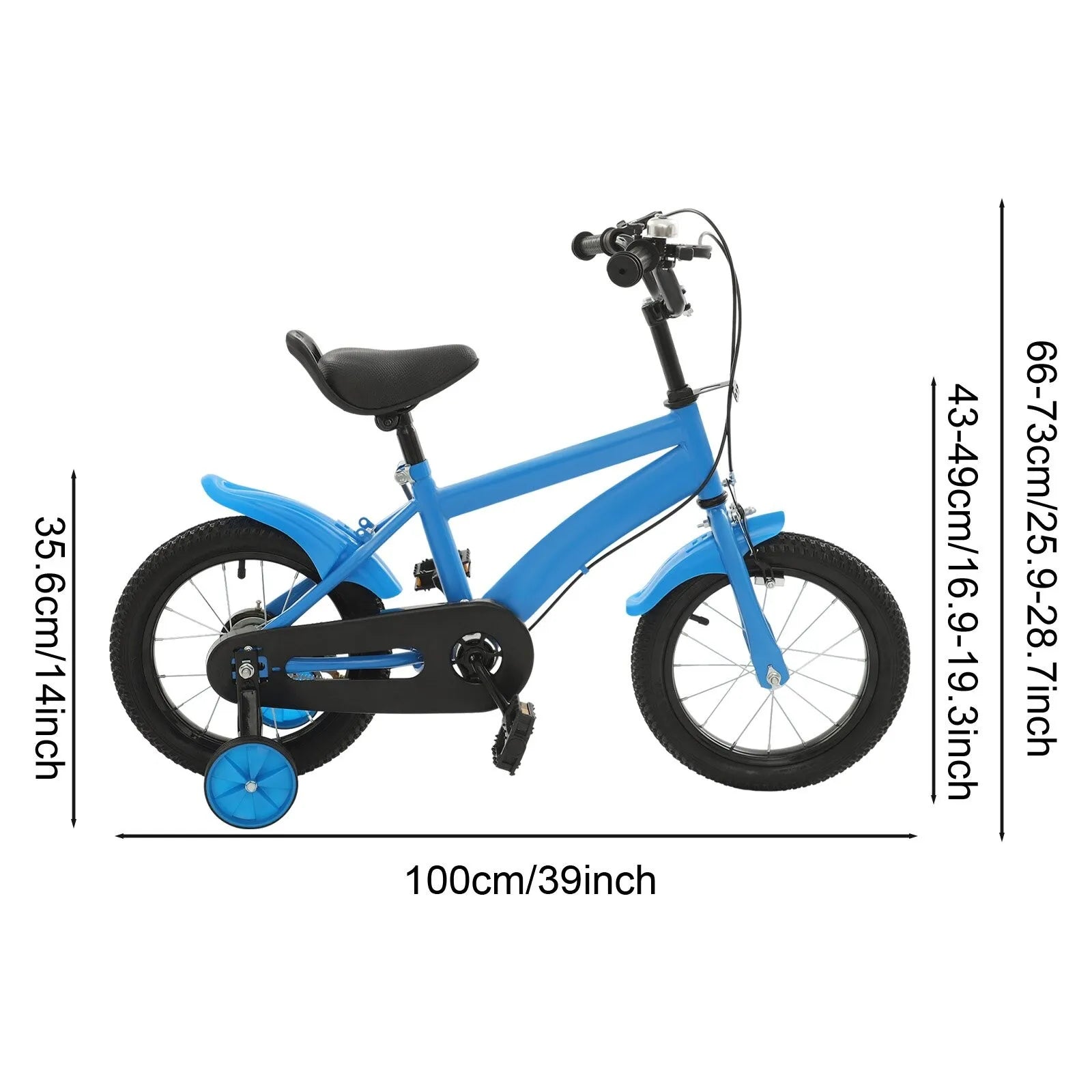 Kids Bike 14 Inch Children Bicycle Boys Girls Kids Bike Unisex with Safety Training Wheel for 3-6 Years Old