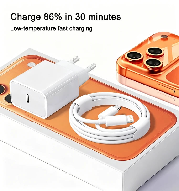PD 40W For iPhone 14 Pro Max Fast Charger For iPhone 16 17 15 13 12 11 Pro Max