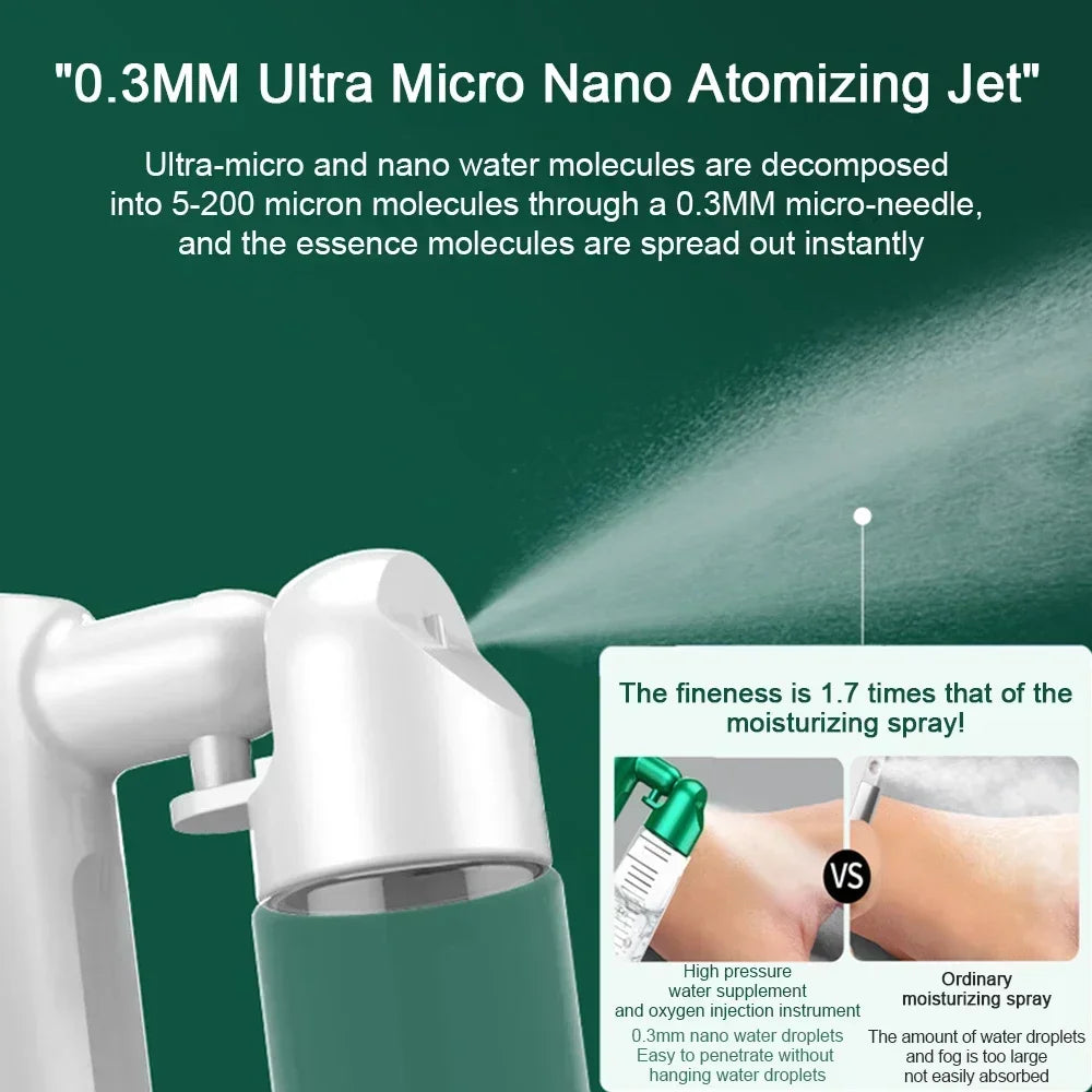 Nano Steam Gun Wireless Ultrasonic Nano Mist Sprayer Cooler Face Steamer Moisturizer Cooler Atomization Sanitizer Skin Care Tool