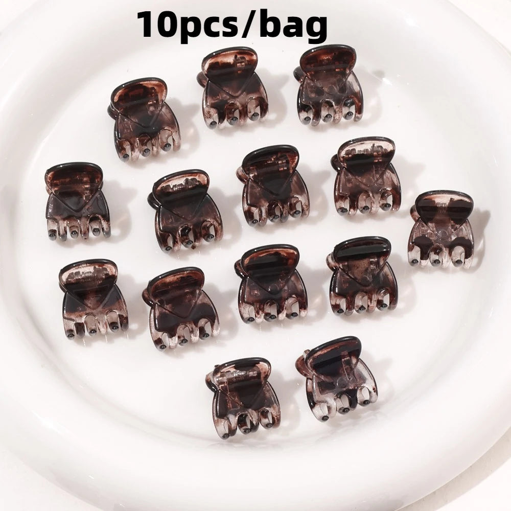 10pcs Practical Accessories Black Plastic Mini Hair Clips
