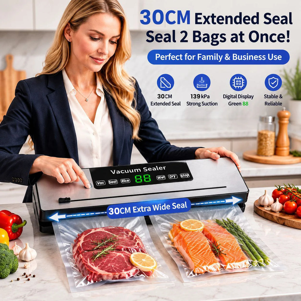 Vacuum Sealer Machine 139KPa Strong Suction Dry Moist Mode Automatic