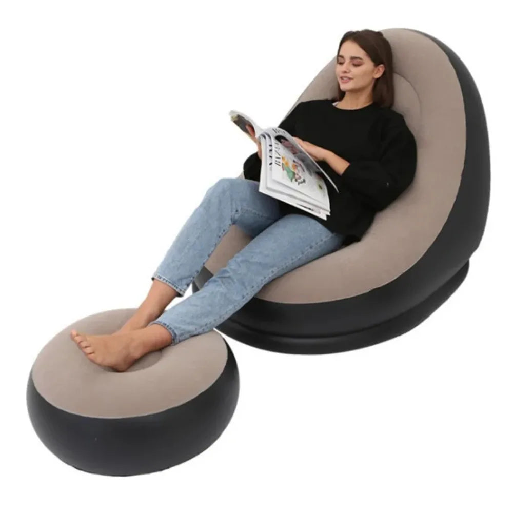 Lazy Inflatable Lounge Chair for Adults Folding Portable