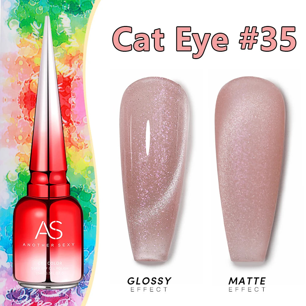 AS 15ml Cat Magnetic Gel Nail Polish Cat Eye Glitter