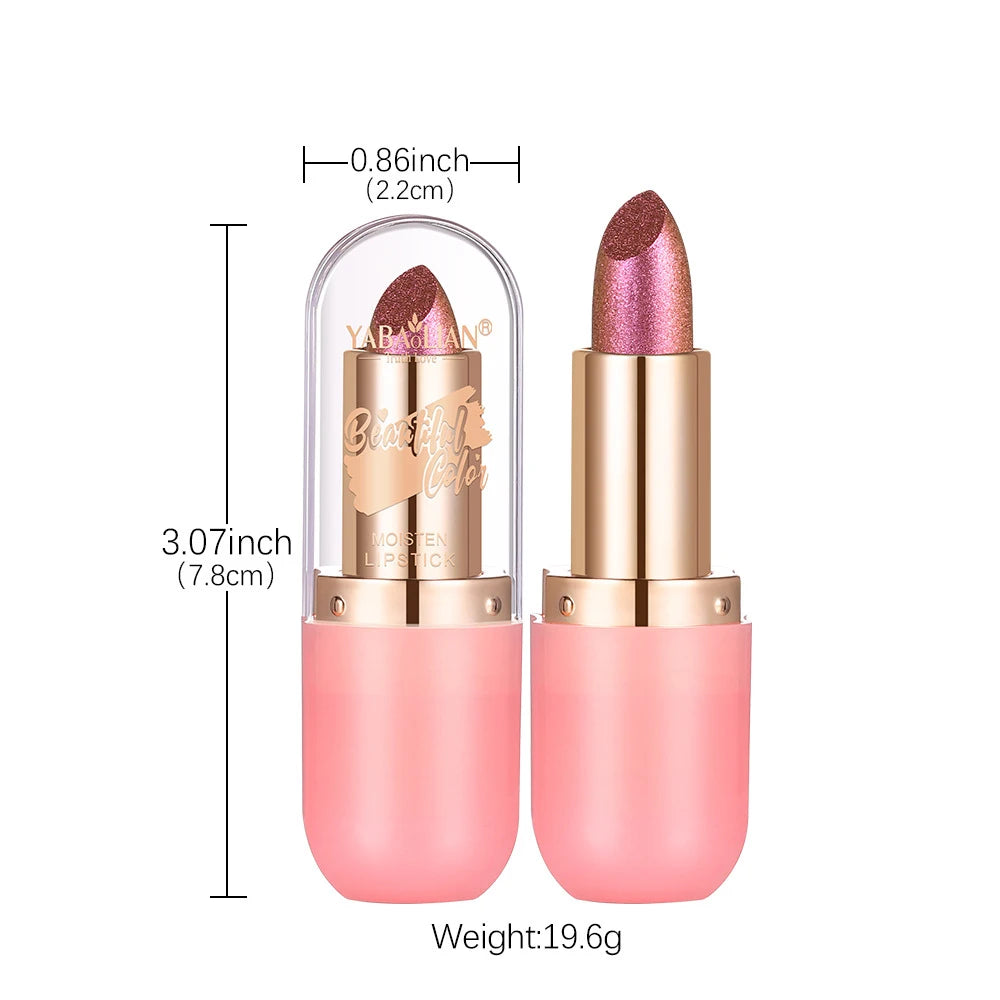 Metallic Violet Chameleon Lipstick Color Changing Matte Glitter Diamond Waterproof