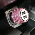 Bling Bling USB Car Charger 5V 2.1A Dual USB Port Fast Adapter Car Decor